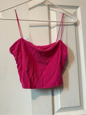 Women's Hot Pink Spaghetti Strap Crop Top